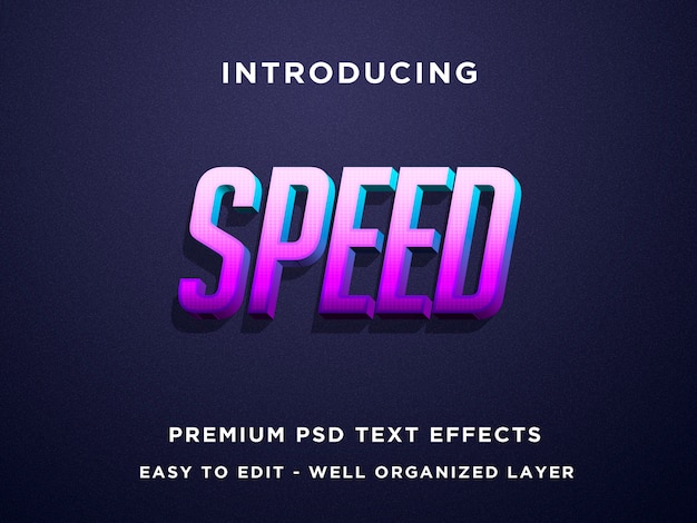 Geschwindigkeit zwei 3d text style effekt premium psd