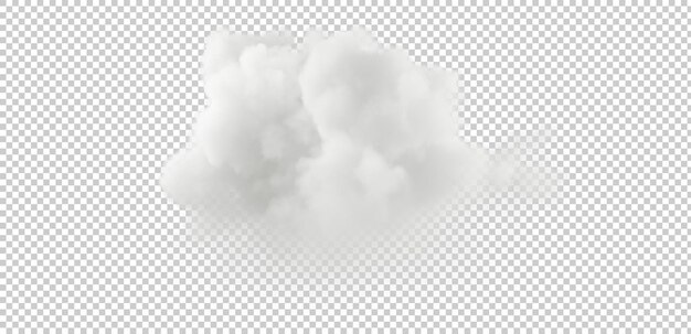 Geschwollene, flauschige, weiche Ozonkondensation, transparenter Hintergrund, 3D-Rendering