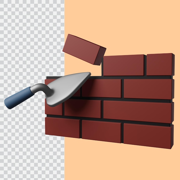 Gesso de parede de tijolo 3D