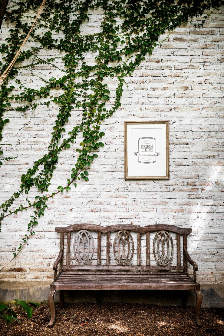 PSD gestalten sie den raum des fotorahmens, der an der wand hängt