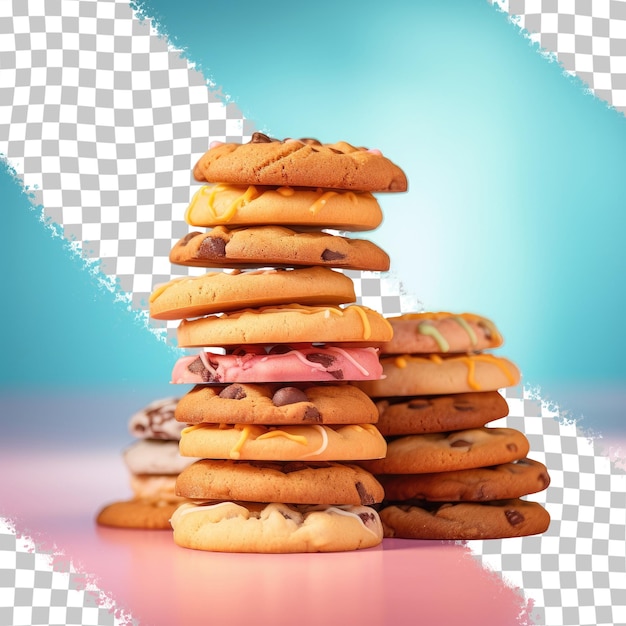 Gestapelte cookies, isoliert mit durchsichtigem hintergrund