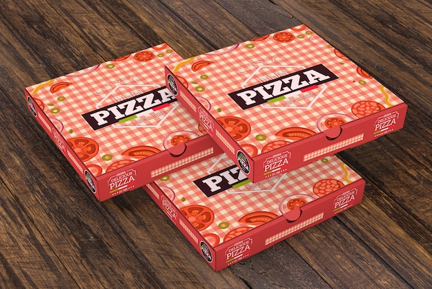 PSD gestapelte pizzakartons modell