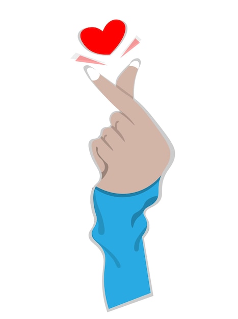 Geste de la main formant une forme de cœur doigt cœur symbole d'amour