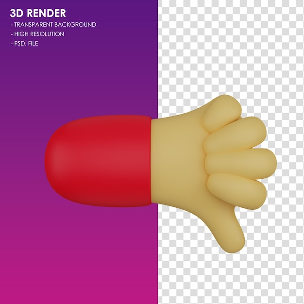 PSD geste de la main avec une icône 3d