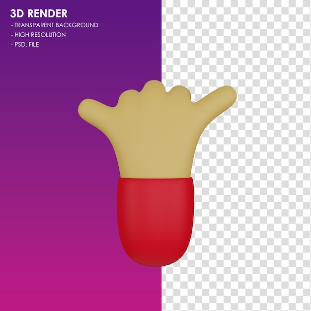 PSD geste de la main avec une icône 3d