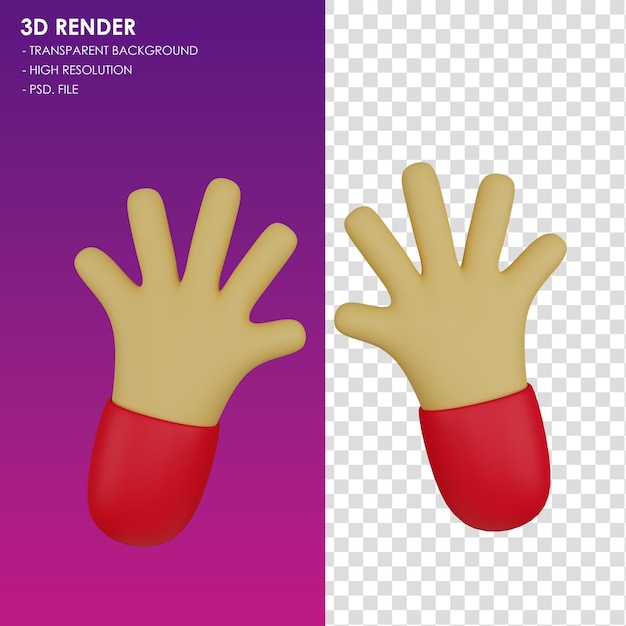 PSD geste de la main avec une icône 3d