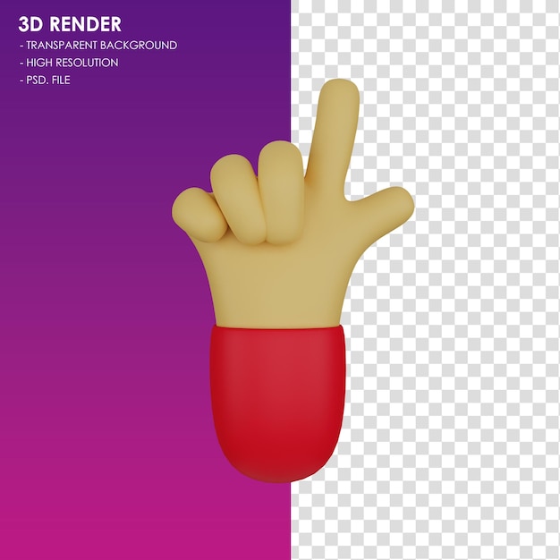 PSD geste de la main icône 3d