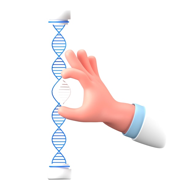 Geste de la main Tenez l'ADN de la cellule médicale
