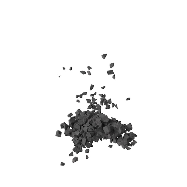 Gesteinsschutt isoliert transparenter Hintergrund 3D-Rendering