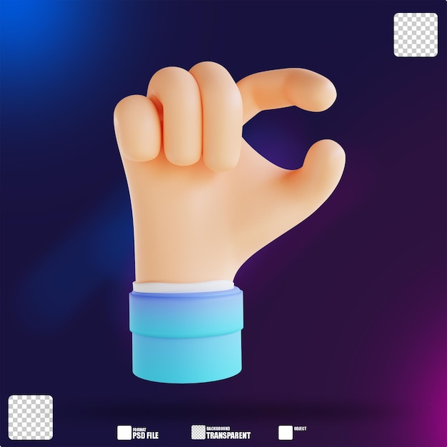 Gestes de la main illustration 3D 2
