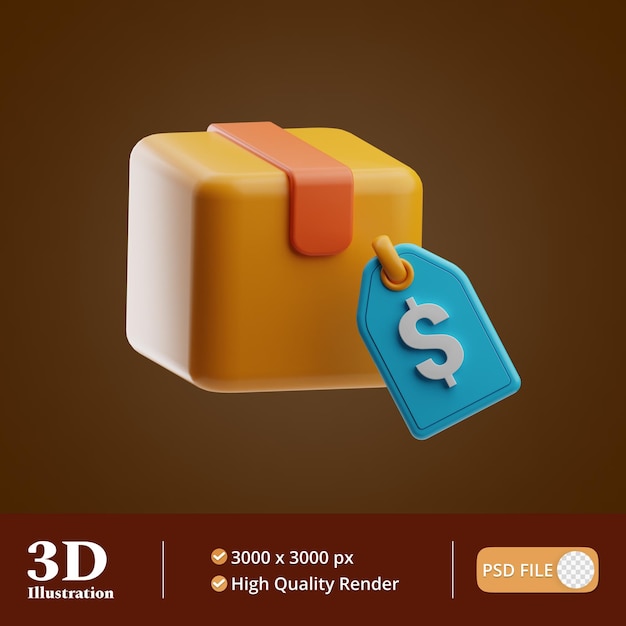 PSD gestion des achats illustration du produit 3d