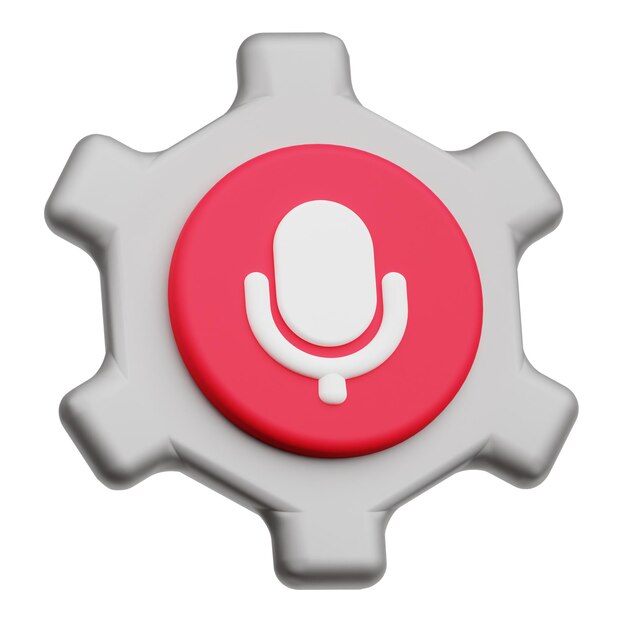 gestione audio icona 3D isolata sullo sfondo bianco