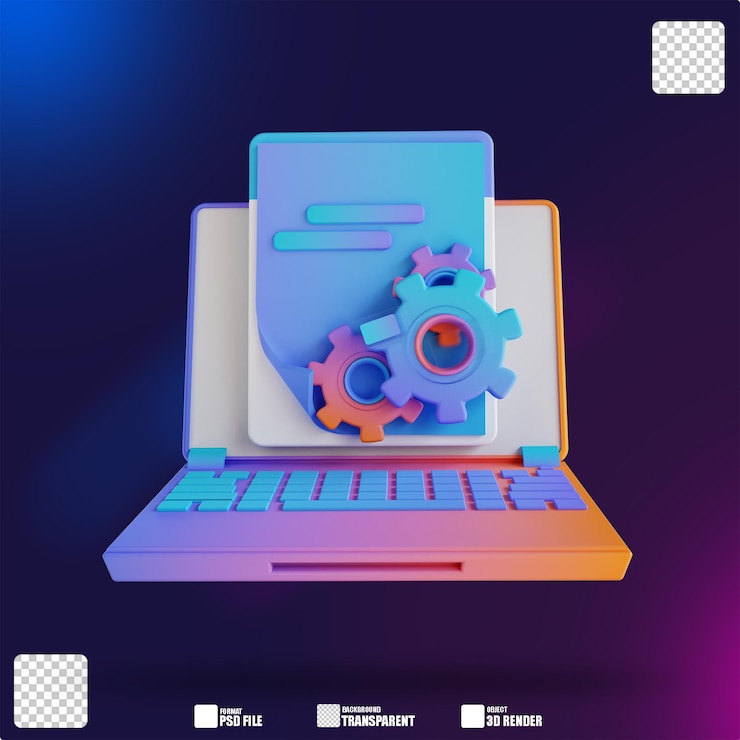 PSD gestione dei dati di illustrazione 3d