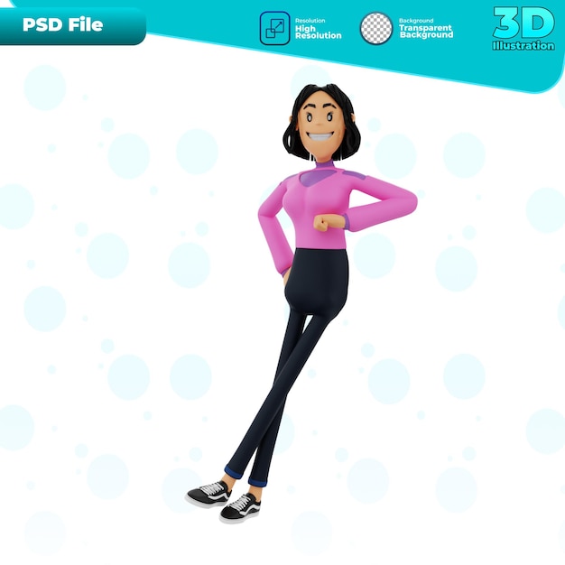 PSD gesto 3d inclinado para trás