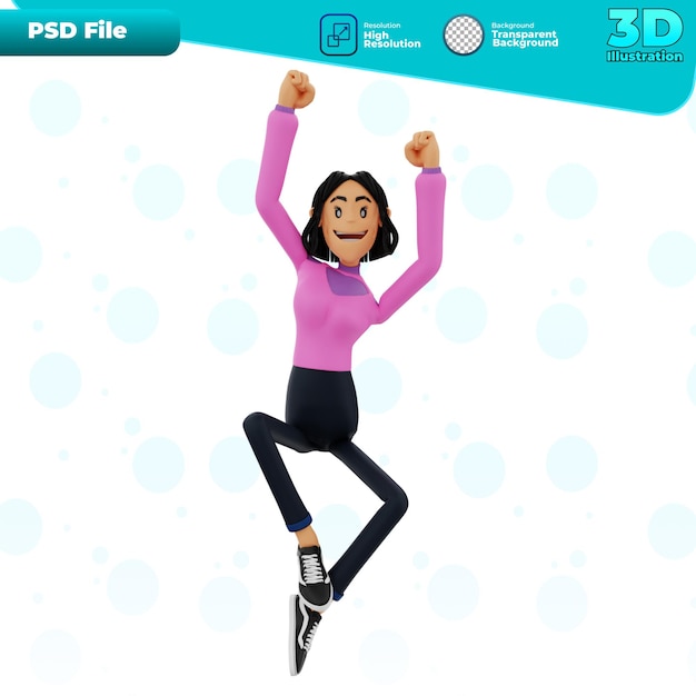 PSD gesto 3d muito feliz