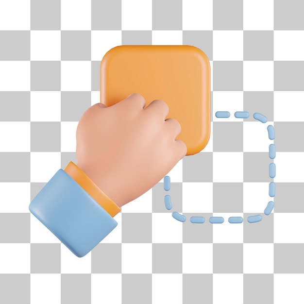 Gesto arrastrar y soltar icono 3D