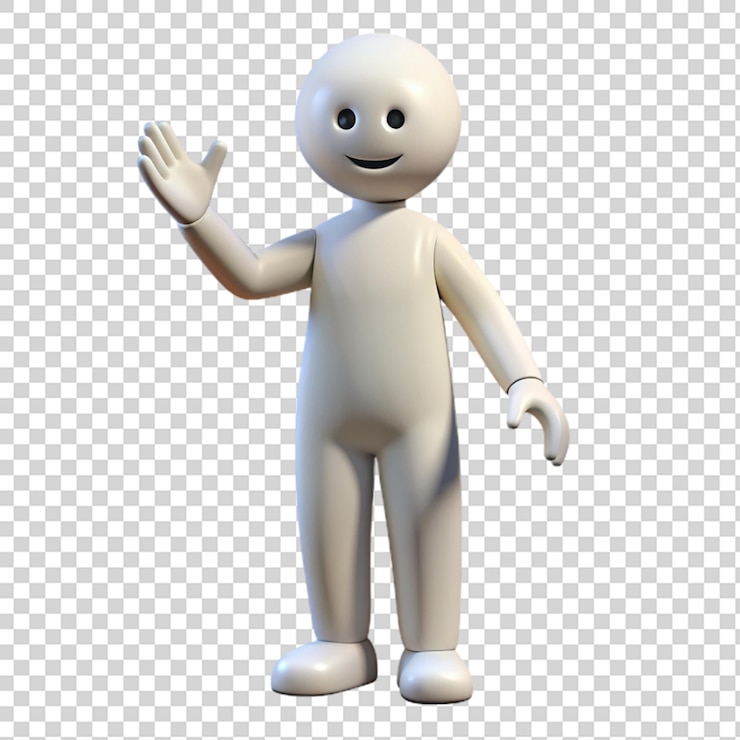 PSD gesto de bienvenida humano blanco 3d aislado en un fondo transparente