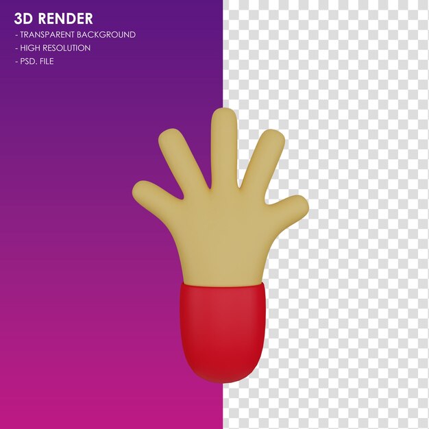 Gesto de mão de ícone 3d