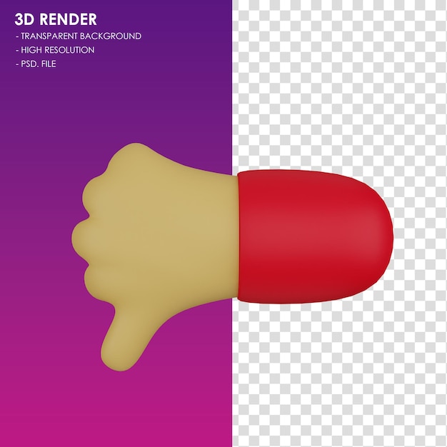 PSD gesto de mão de ícone 3d