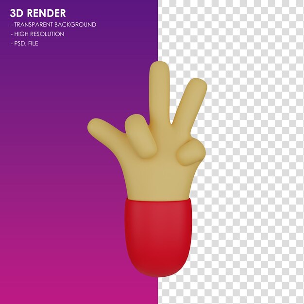 PSD gesto de mão de ícone 3d