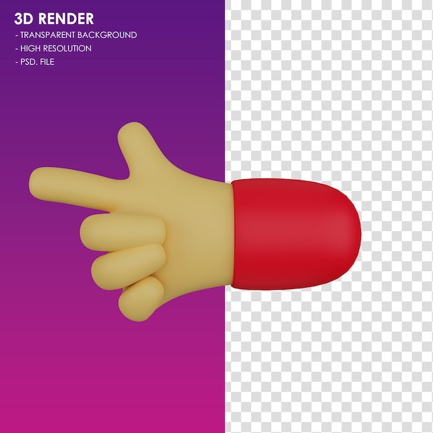 PSD gesto de mão de ícone 3d