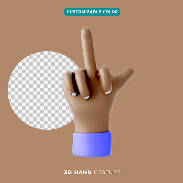 PSD gesto del dedo medio 3d y pulgar arriba icono