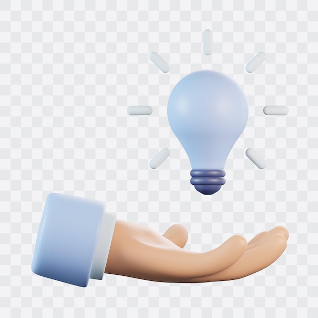 Gesto della mano con l'icona Idea 3D