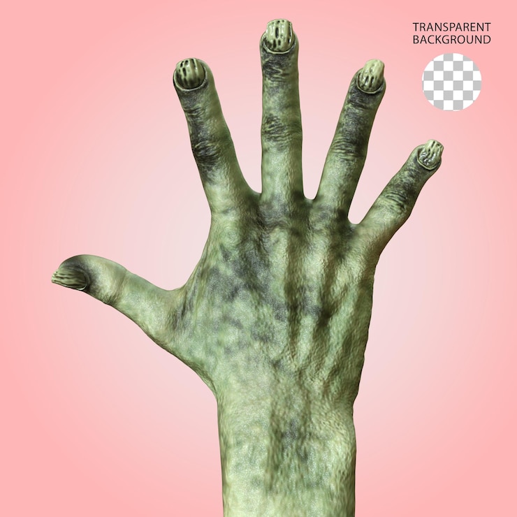 PSD gesto della mano creatura isolata illustrazione renderizzata in 3d