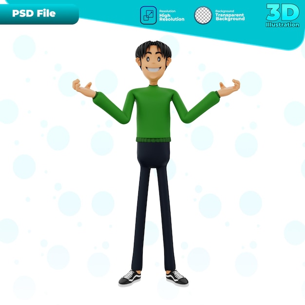 PSD gesto de explicación 3d