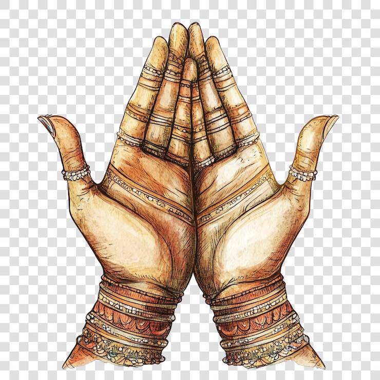 PSD el gesto indio del namaste