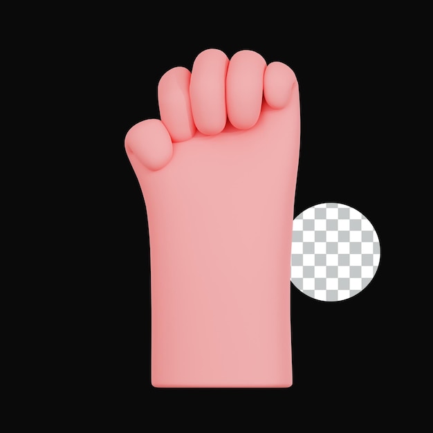 Gesto de la mano con el dedo levantado en 3D