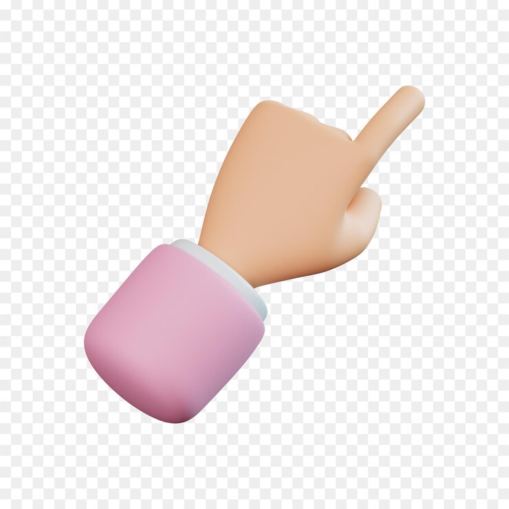 PSD gesto de la mano con el dedo señalador 3d una mano con un dedo apuntando hacia arriba mano de dibujos animados en 3d