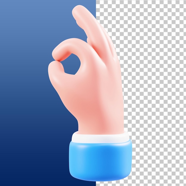 PSD el gesto de la mano es una ilustración 3d.