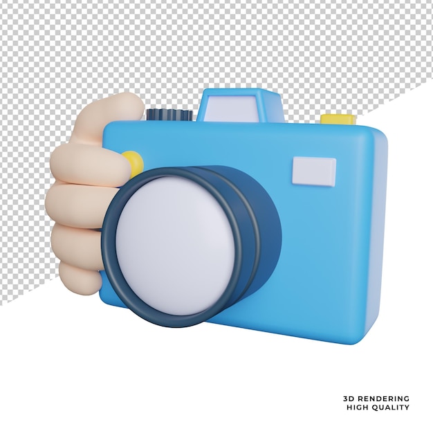 Gesto de mano Holdling icono de vista lateral Ilustración de representación 3d sobre fondo transparente