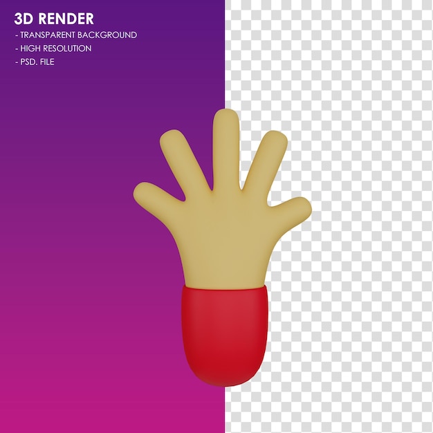 PSD gesto de la mano del icono 3d