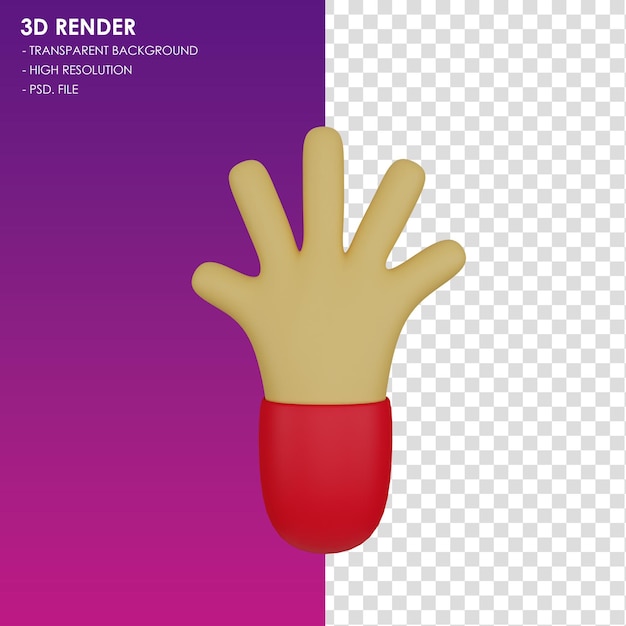 PSD gesto de la mano del icono 3d