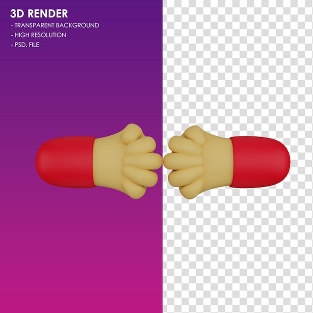 PSD gesto de la mano del icono 3d