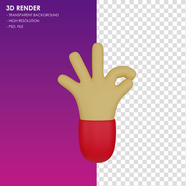 PSD gesto de la mano del icono 3d