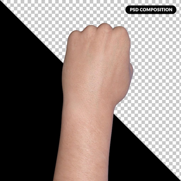 PSD gesto de la mano renderizado 3d aislado premium psd