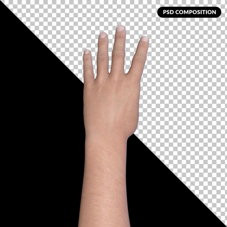 PSD gesto de la mano renderizado 3d aislado premium psd