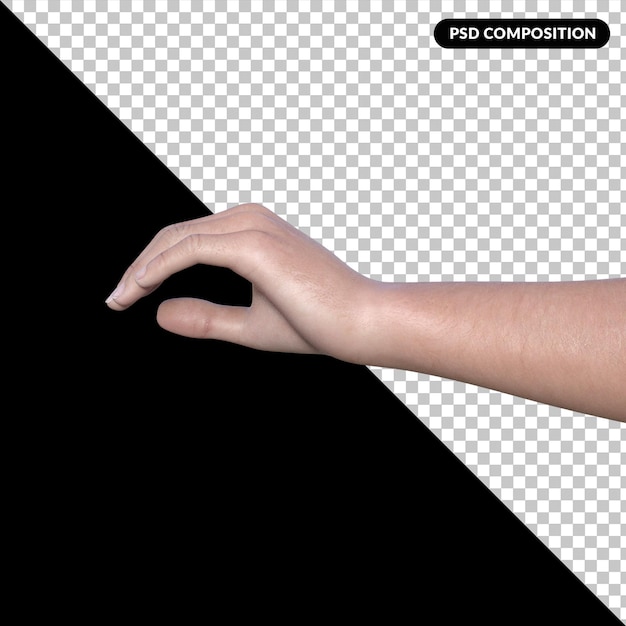 PSD gesto de la mano renderizado 3d aislado premium psd