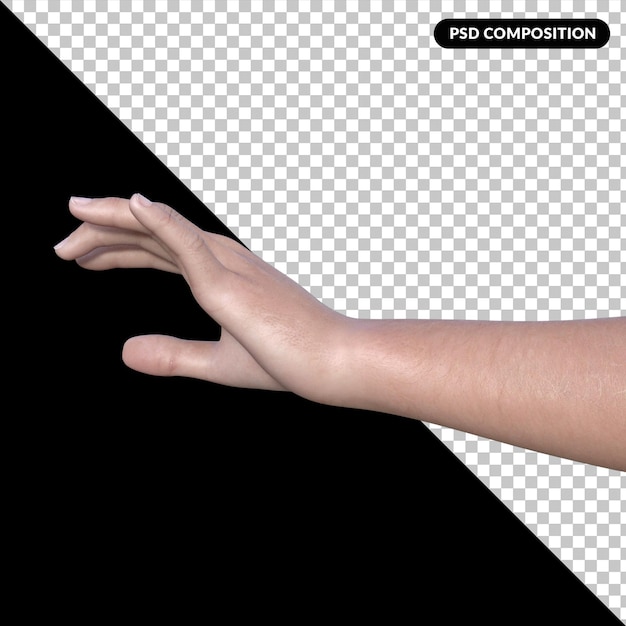 PSD gesto de la mano renderizado 3d aislado premium psd