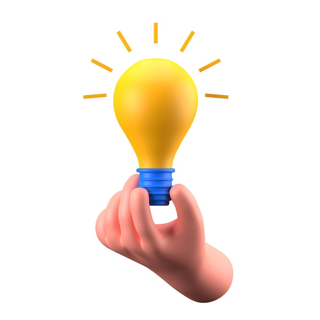 Gesto de la mano Sostenga el dispositivo de luz de la bombilla