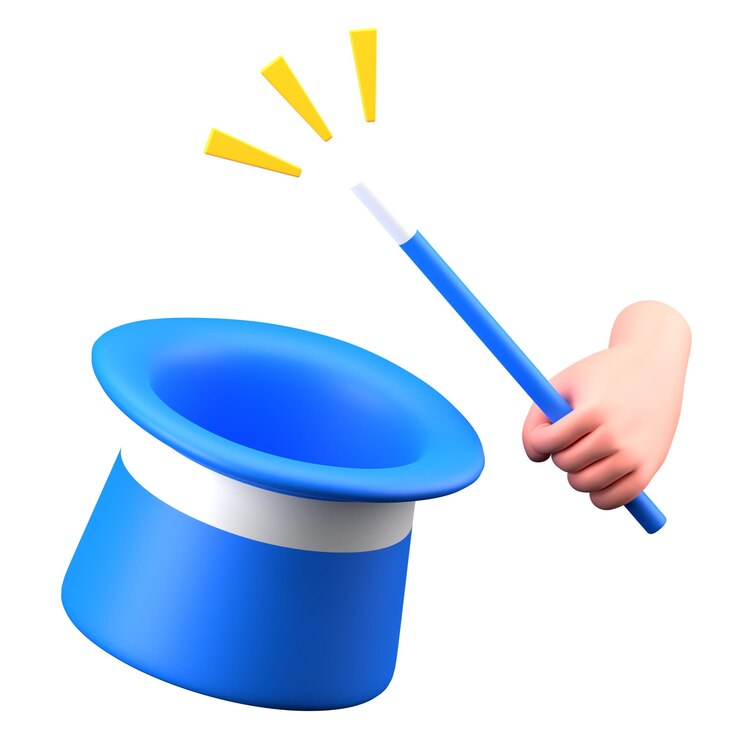 PSD gesto de la mano sostenga el sombrero mágico hobby