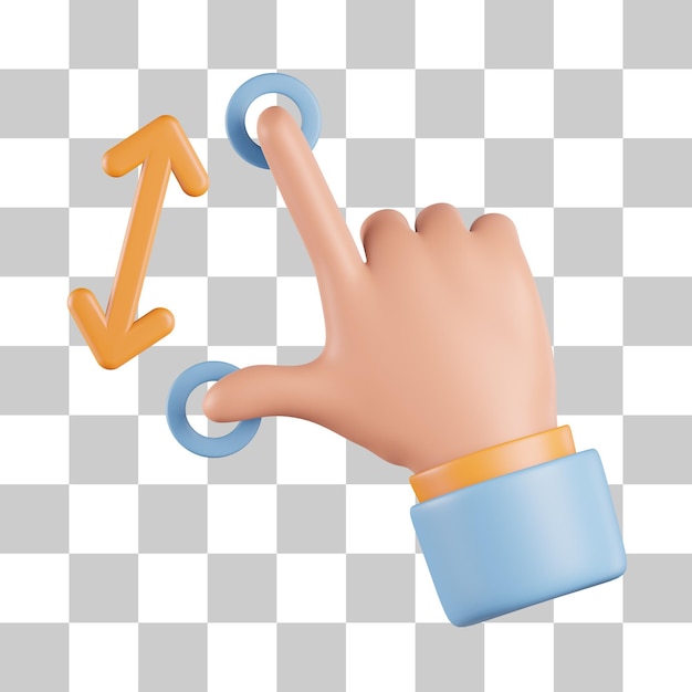 Gesto de mano Zoom en icono 3D