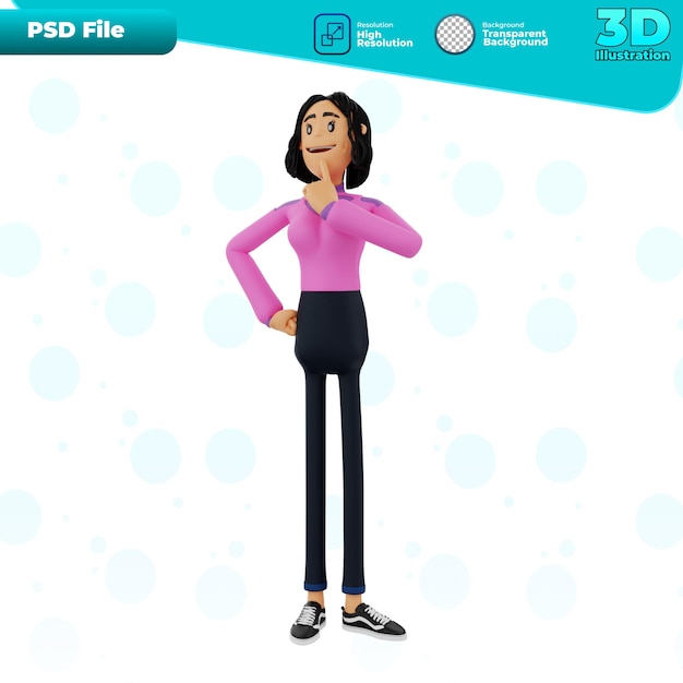 PSD gesto de pensar en 3d