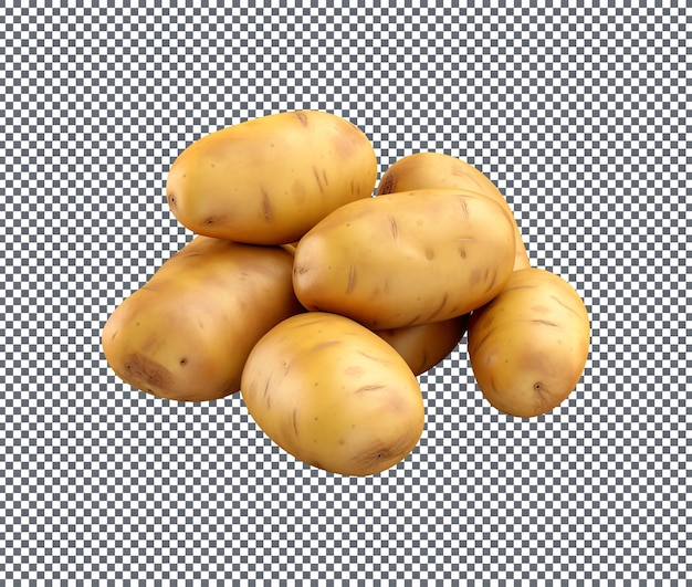 Gesunde Kartoffeln auf durchsichtigem Hintergrund