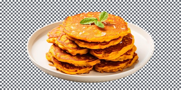 Gesunde Süßkartoffeln-Pancakes auf durchsichtigem Hintergrund