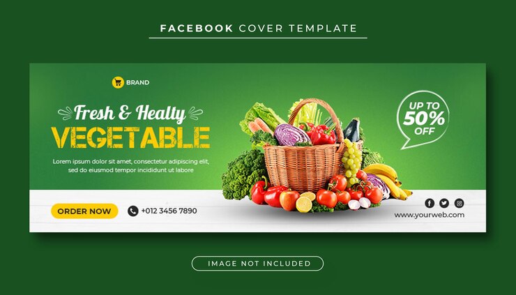 PSD gesundes essen gemüse facebook cover