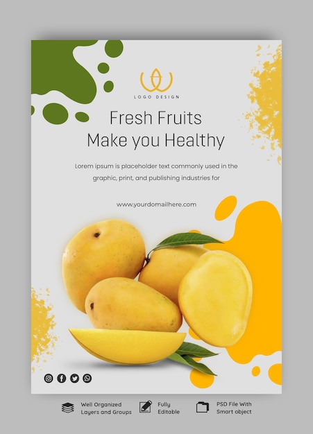 PSD gesundes mango-banner-design